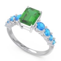 Pave Emerald Cut Vikara Ring