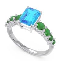 Pave Emerald Cut Vikara Ring