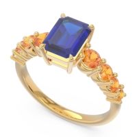 Pave Emerald Cut Vikara Ring