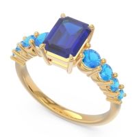 Pave Emerald Cut Vikara Ring
