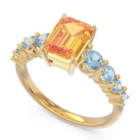 Pave Emerald Cut Vikara Ring