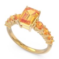Pave Emerald Cut Vikara Ring