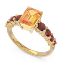 Pave Emerald Cut Vikara Ring