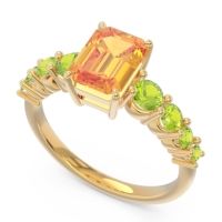 Pave Emerald Cut Vikara Ring