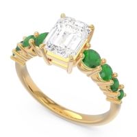 Pave Emerald Cut Vikara Ring