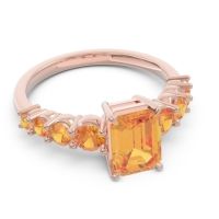 Pave Emerald Cut Vikara Ring