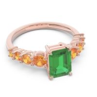 Pave Emerald Cut Vikara Ring