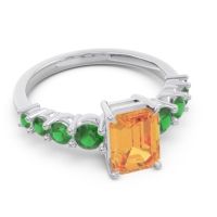 Pave Emerald Cut Vikara Ring