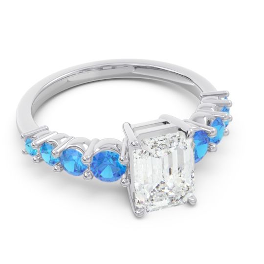 Pave Emerald Cut Vikara Ring