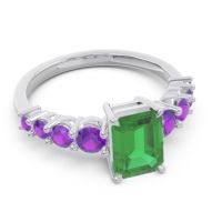 Pave Emerald Cut Vikara Ring