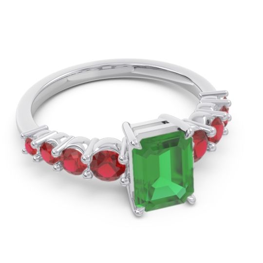 Pave Emerald Cut Vikara Ring