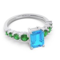 Pave Emerald Cut Vikara Ring