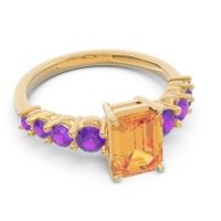 Pave Emerald Cut Vikara Ring