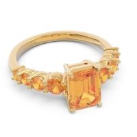 Pave Emerald Cut Vikara Ring