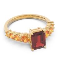Pave Emerald Cut Vikara Ring