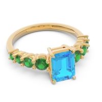 Pave Emerald Cut Vikara Ring