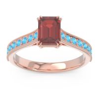 Pave Milgrain Emerald Cut Druna Ring
