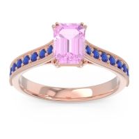 Pave Milgrain Emerald Cut Druna Ring