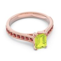 Pave Milgrain Emerald Cut Druna Ring