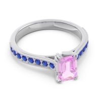 Pave Milgrain Emerald Cut Druna Ring