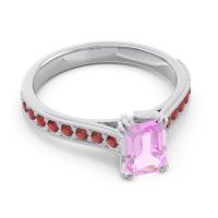 Pave Milgrain Emerald Cut Druna Ring