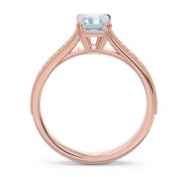 Pave Milgrain Emerald Cut Druna Ring