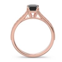 Pave Milgrain Emerald Cut Druna Ring