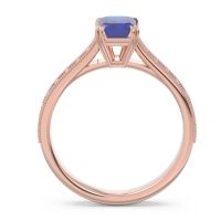 Pave Milgrain Emerald Cut Druna Ring