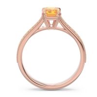 Pave Milgrain Emerald Cut Druna Ring