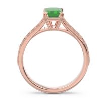 Pave Milgrain Emerald Cut Druna Ring