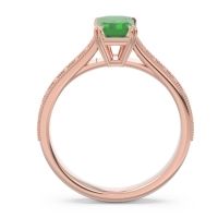 Pave Milgrain Emerald Cut Druna Ring