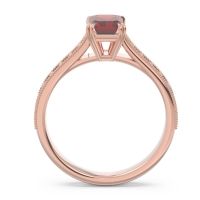 Pave Milgrain Emerald Cut Druna Ring