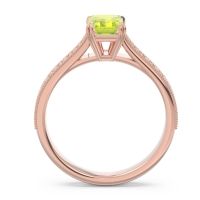 Pave Milgrain Emerald Cut Druna Ring