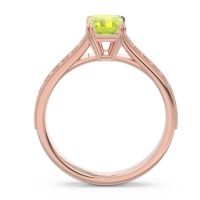 Pave Milgrain Emerald Cut Druna Ring