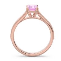 Pave Milgrain Emerald Cut Druna Ring