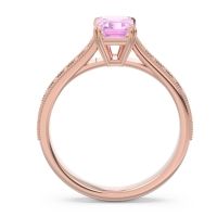 Pave Milgrain Emerald Cut Druna Ring