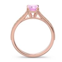Pave Milgrain Emerald Cut Druna Ring