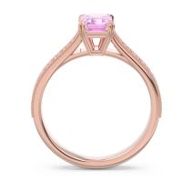 Pave Milgrain Emerald Cut Druna Ring