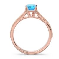 Pave Milgrain Emerald Cut Druna Ring