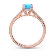 Pave Milgrain Emerald Cut Druna Ring