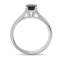 Pave Milgrain Emerald Cut Druna Ring
