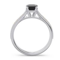 Pave Milgrain Emerald Cut Druna Ring