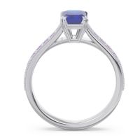 Pave Milgrain Emerald Cut Druna Ring
