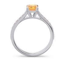 Pave Milgrain Emerald Cut Druna Ring