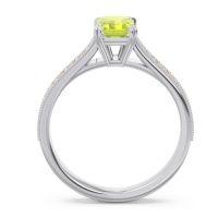 Pave Milgrain Emerald Cut Druna Ring