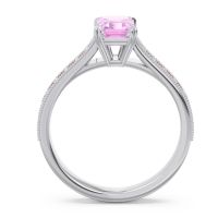 Pave Milgrain Emerald Cut Druna Ring