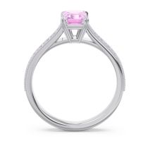 Pave Milgrain Emerald Cut Druna Ring