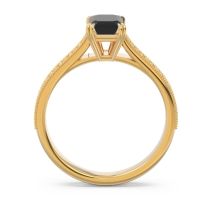 Pave Milgrain Emerald Cut Druna Ring