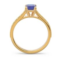 Pave Milgrain Emerald Cut Druna Ring