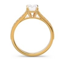Pave Milgrain Emerald Cut Druna Ring